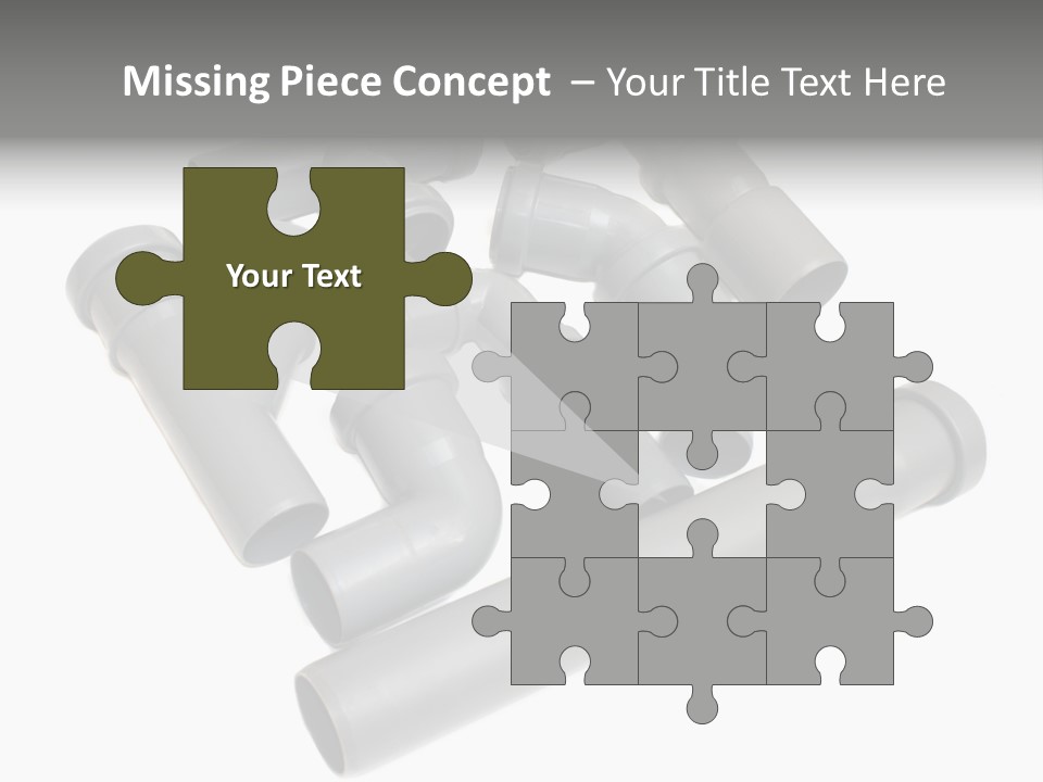 A Group Of Gray Pipes On A White Background PowerPoint Template