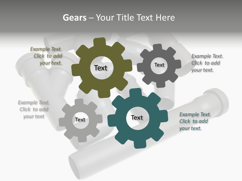 A Group Of Gray Pipes On A White Background PowerPoint Template