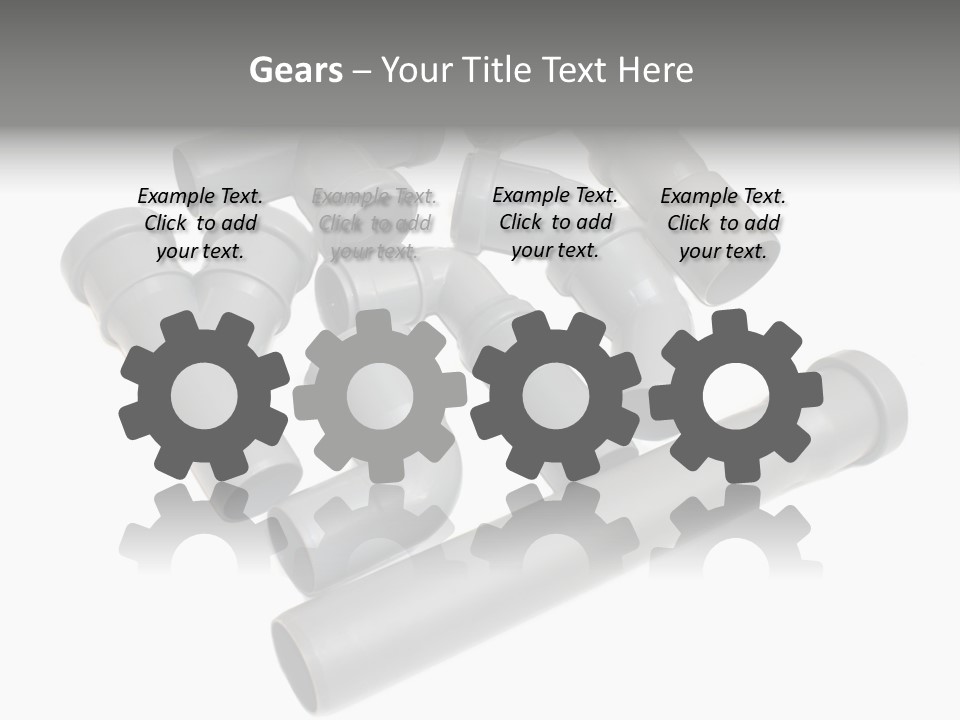 A Group Of Gray Pipes On A White Background PowerPoint Template