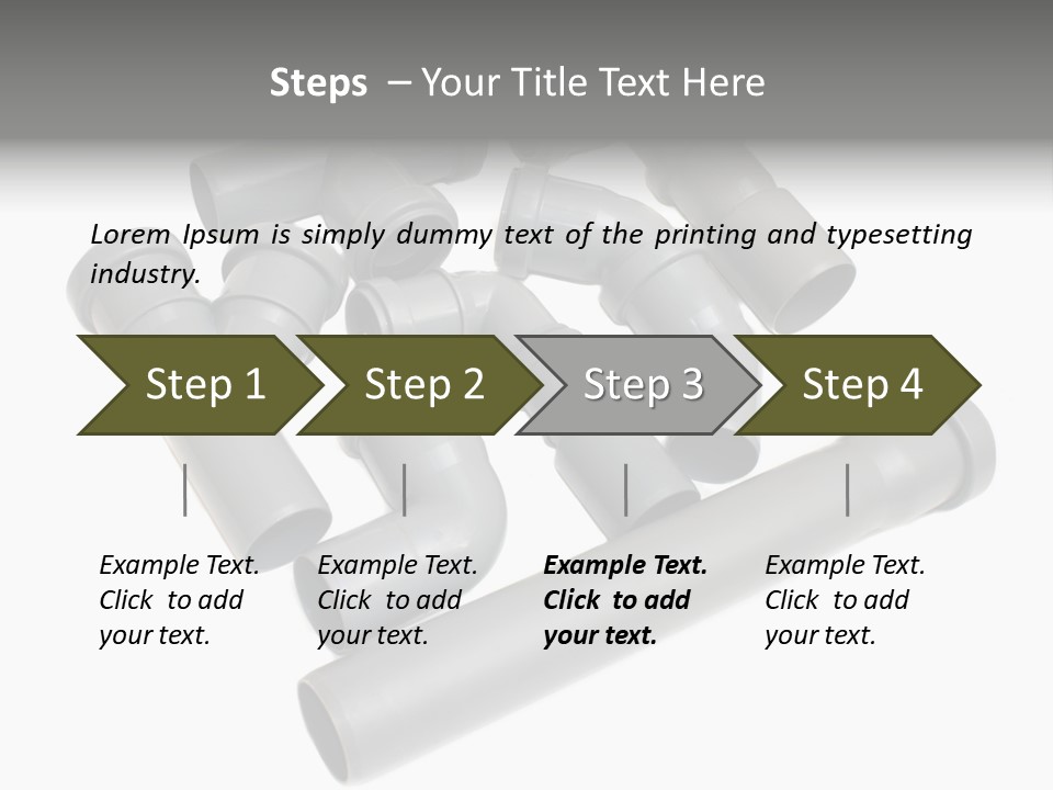 A Group Of Gray Pipes On A White Background PowerPoint Template