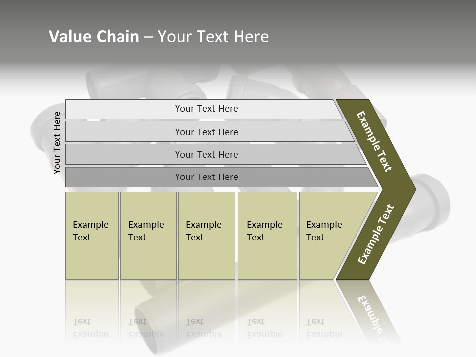 A Group Of Gray Pipes On A White Background PowerPoint Template