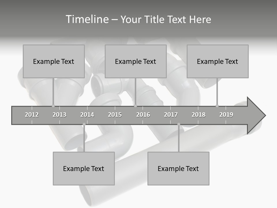 A Group Of Gray Pipes On A White Background PowerPoint Template