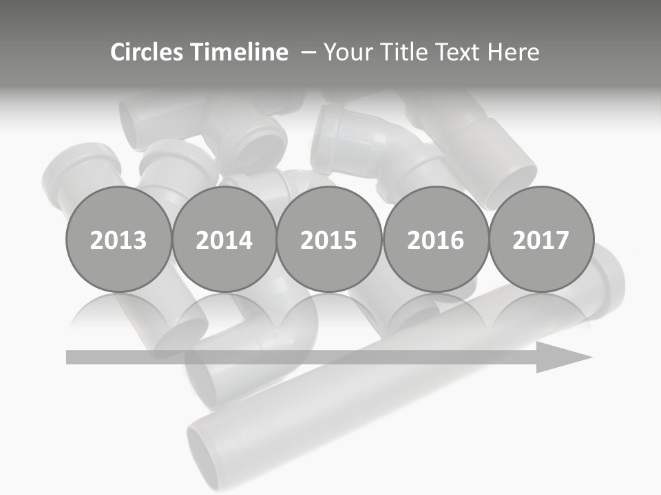 A Group Of Gray Pipes On A White Background PowerPoint Template