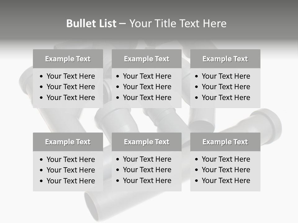 A Group Of Gray Pipes On A White Background PowerPoint Template