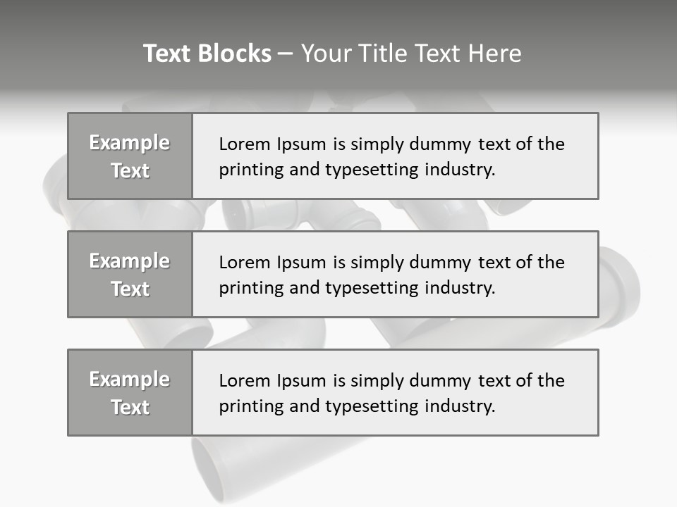 A Group Of Gray Pipes On A White Background PowerPoint Template