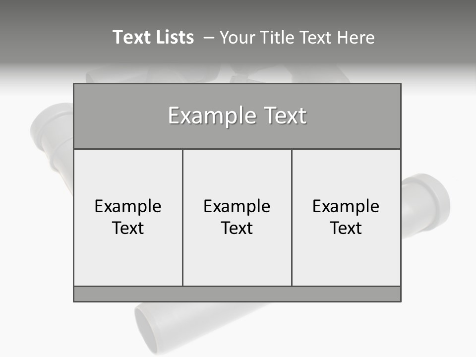 A Group Of Gray Pipes On A White Background PowerPoint Template