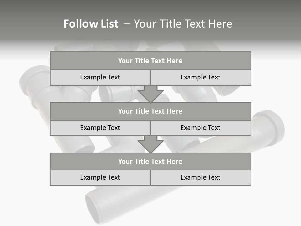 A Group Of Gray Pipes On A White Background PowerPoint Template