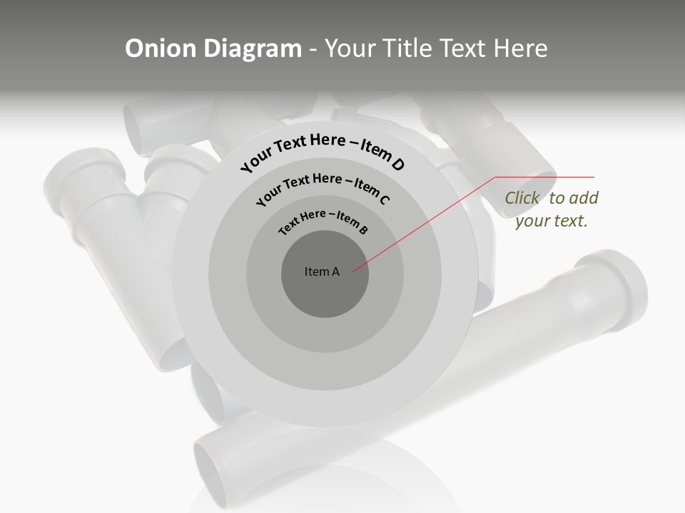 A Group Of Gray Pipes On A White Background PowerPoint Template