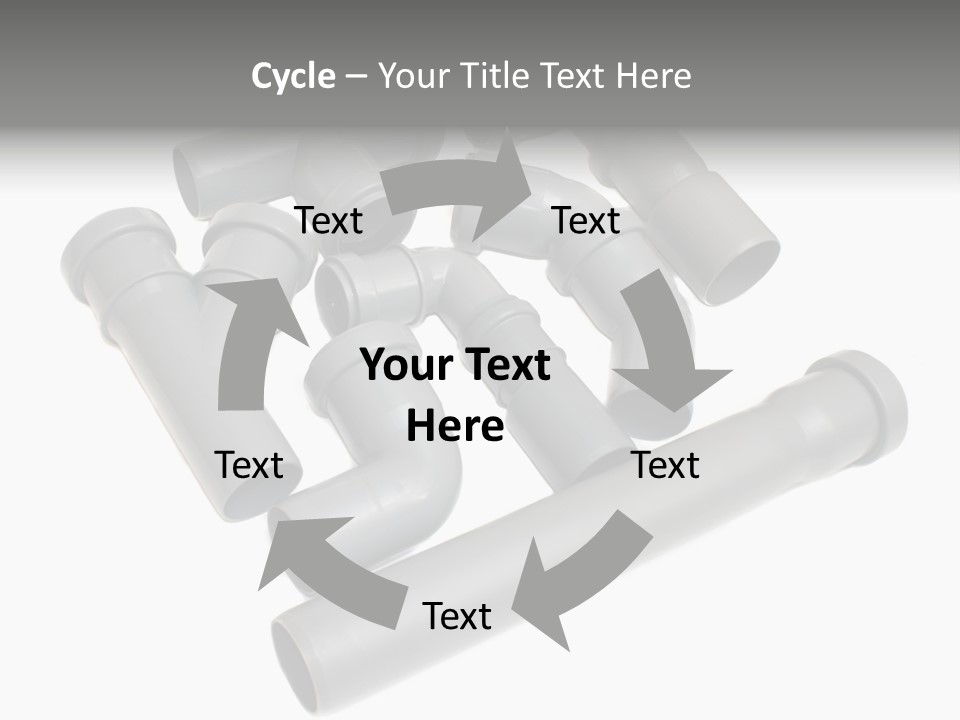 A Group Of Gray Pipes On A White Background PowerPoint Template