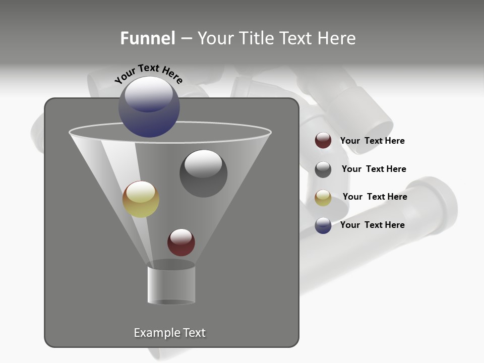 A Group Of Gray Pipes On A White Background PowerPoint Template