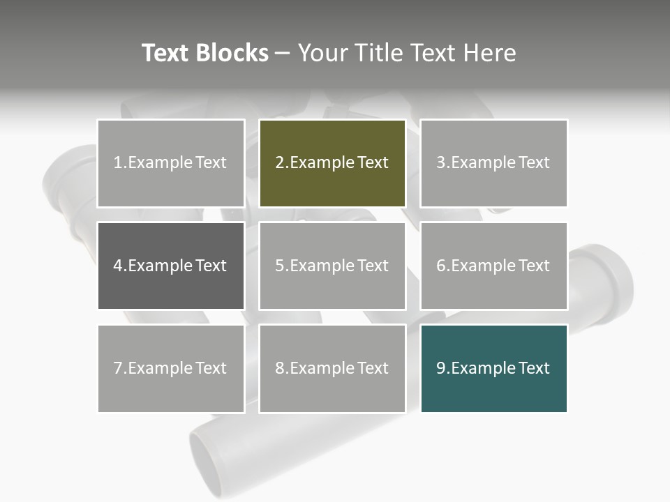 A Group Of Gray Pipes On A White Background PowerPoint Template