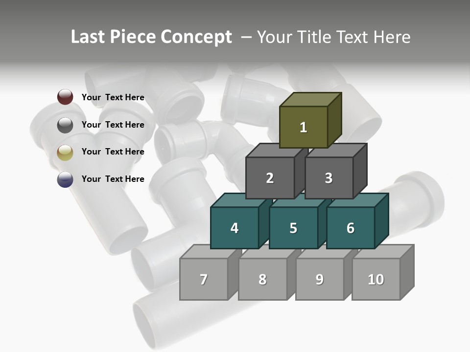 A Group Of Gray Pipes On A White Background PowerPoint Template