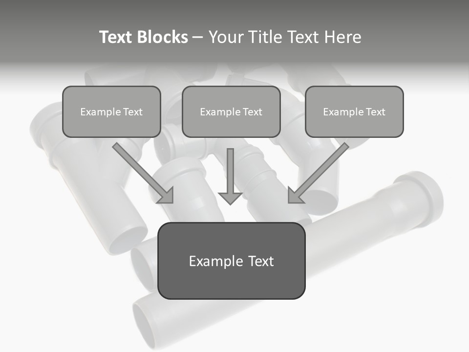A Group Of Gray Pipes On A White Background PowerPoint Template