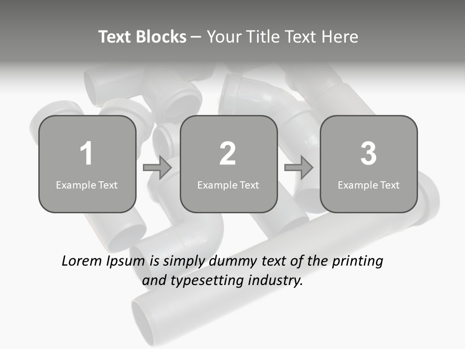 A Group Of Gray Pipes On A White Background PowerPoint Template