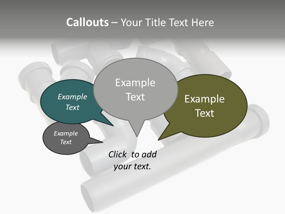 A Group Of Gray Pipes On A White Background PowerPoint Template