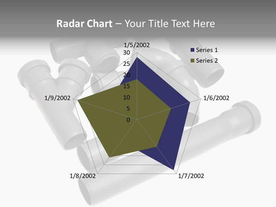 A Group Of Gray Pipes On A White Background PowerPoint Template
