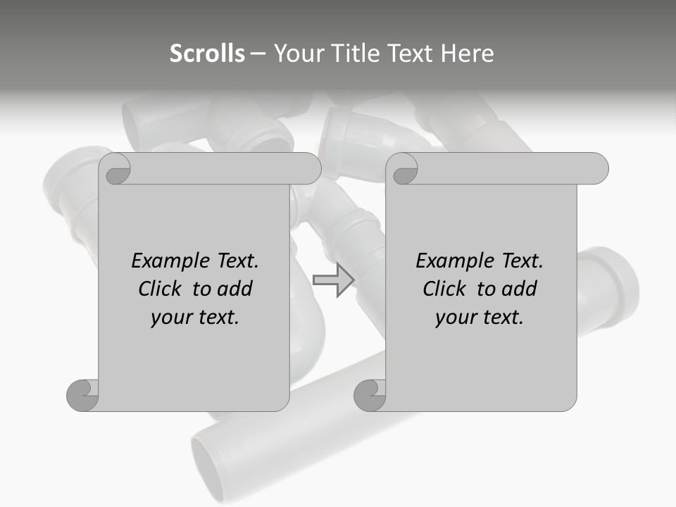 A Group Of Gray Pipes On A White Background PowerPoint Template