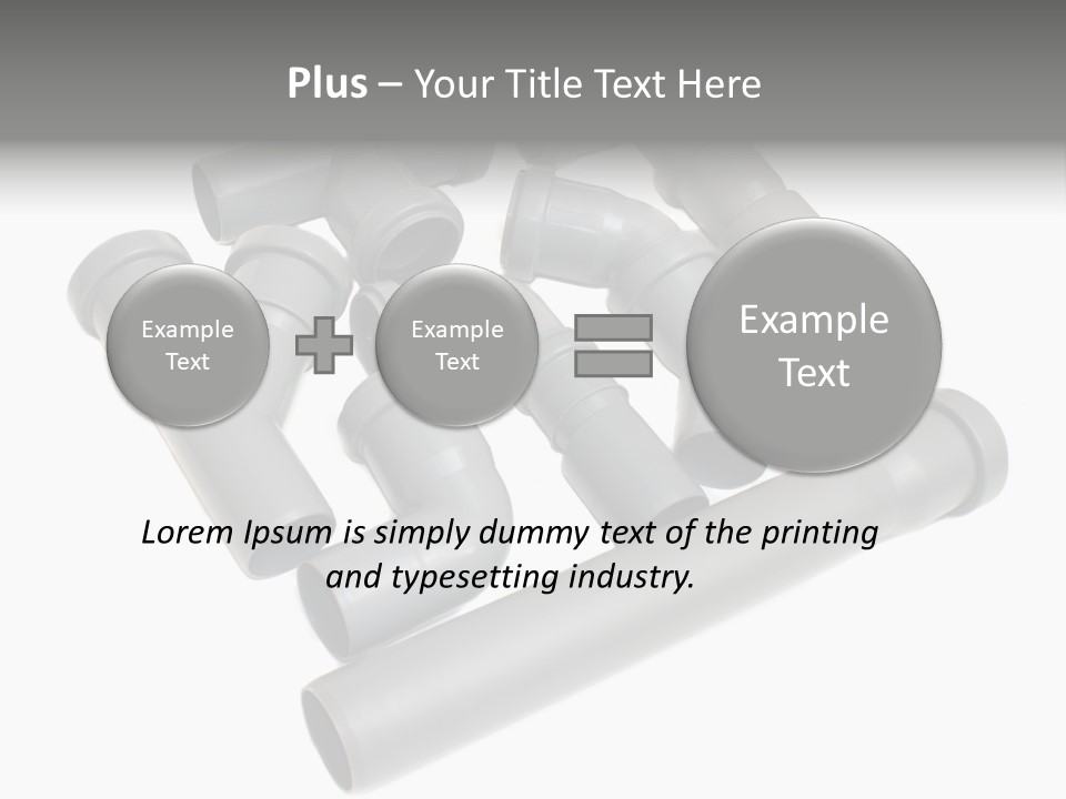 A Group Of Gray Pipes On A White Background PowerPoint Template