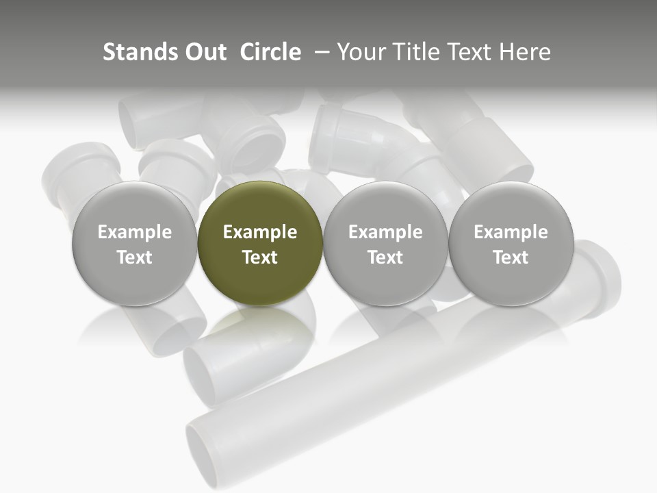 A Group Of Gray Pipes On A White Background PowerPoint Template