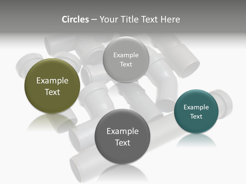 A Group Of Gray Pipes On A White Background PowerPoint Template