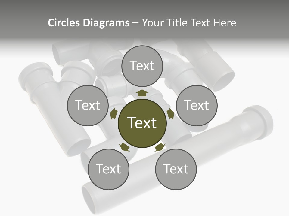 A Group Of Gray Pipes On A White Background PowerPoint Template