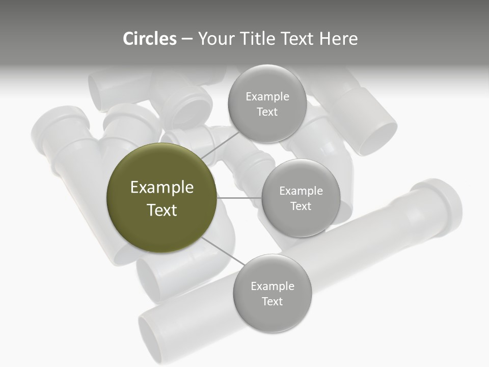 A Group Of Gray Pipes On A White Background PowerPoint Template