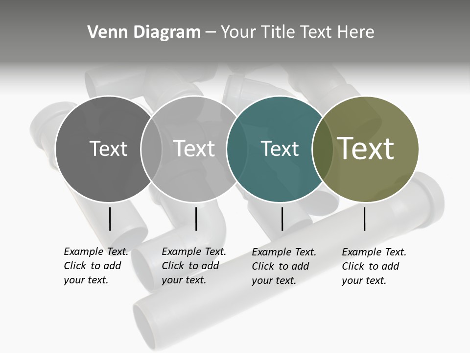 A Group Of Gray Pipes On A White Background PowerPoint Template