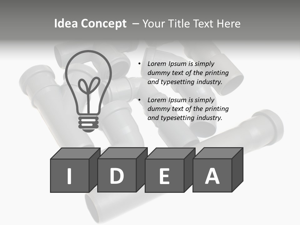 A Group Of Gray Pipes On A White Background PowerPoint Template