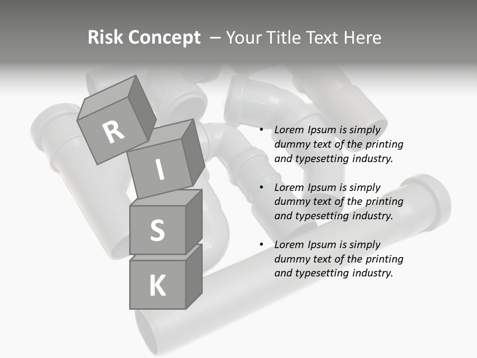 A Group Of Gray Pipes On A White Background PowerPoint Template