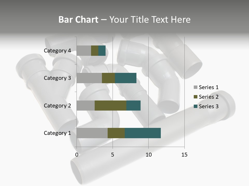A Group Of Gray Pipes On A White Background PowerPoint Template