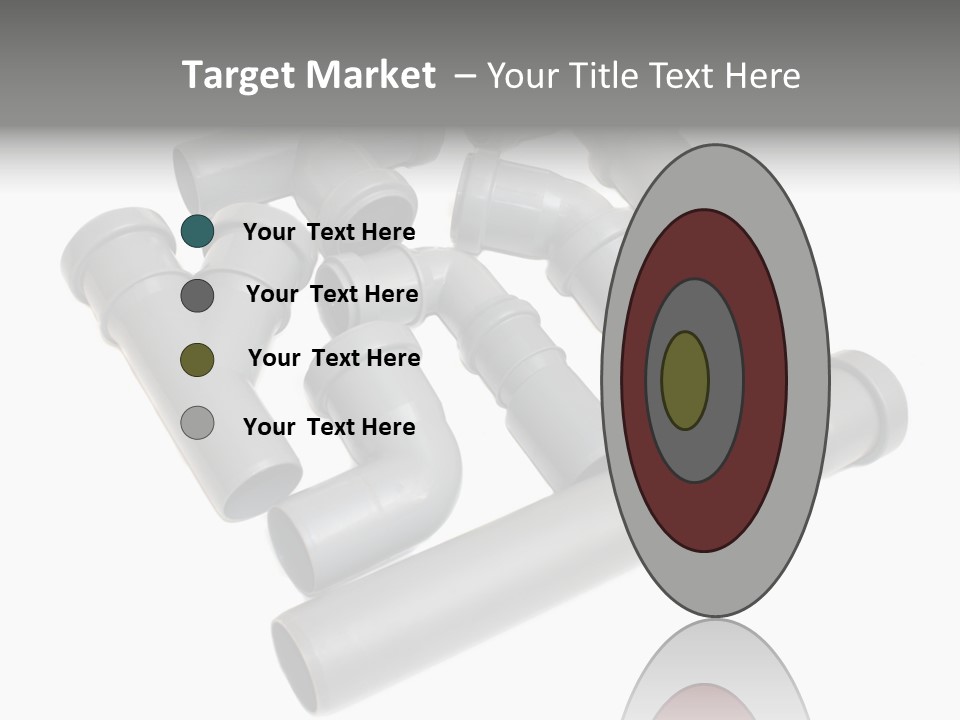 A Group Of Gray Pipes On A White Background PowerPoint Template