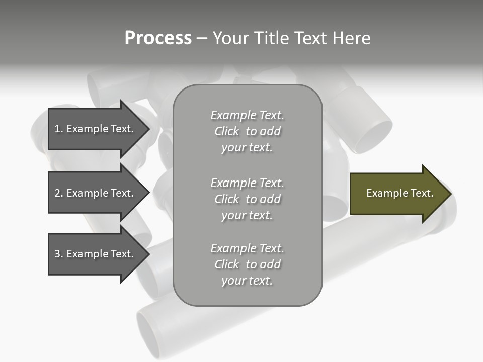A Group Of Gray Pipes On A White Background PowerPoint Template