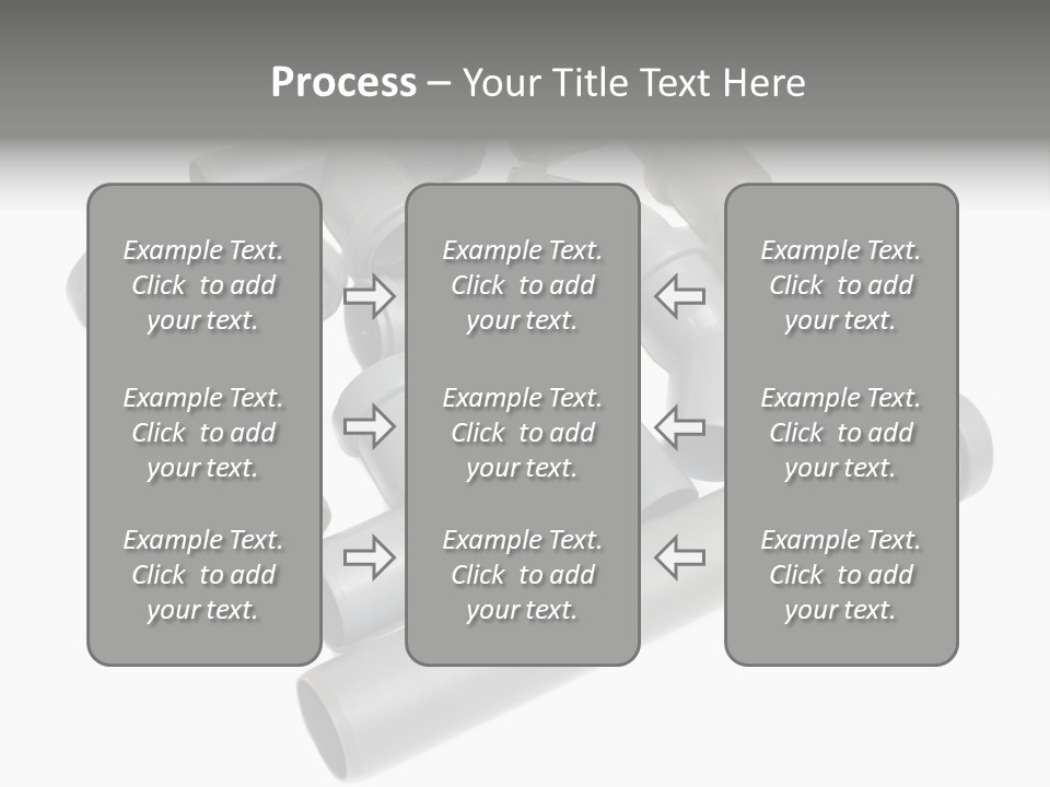A Group Of Gray Pipes On A White Background PowerPoint Template