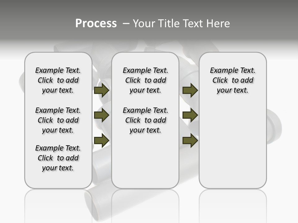 A Group Of Gray Pipes On A White Background PowerPoint Template