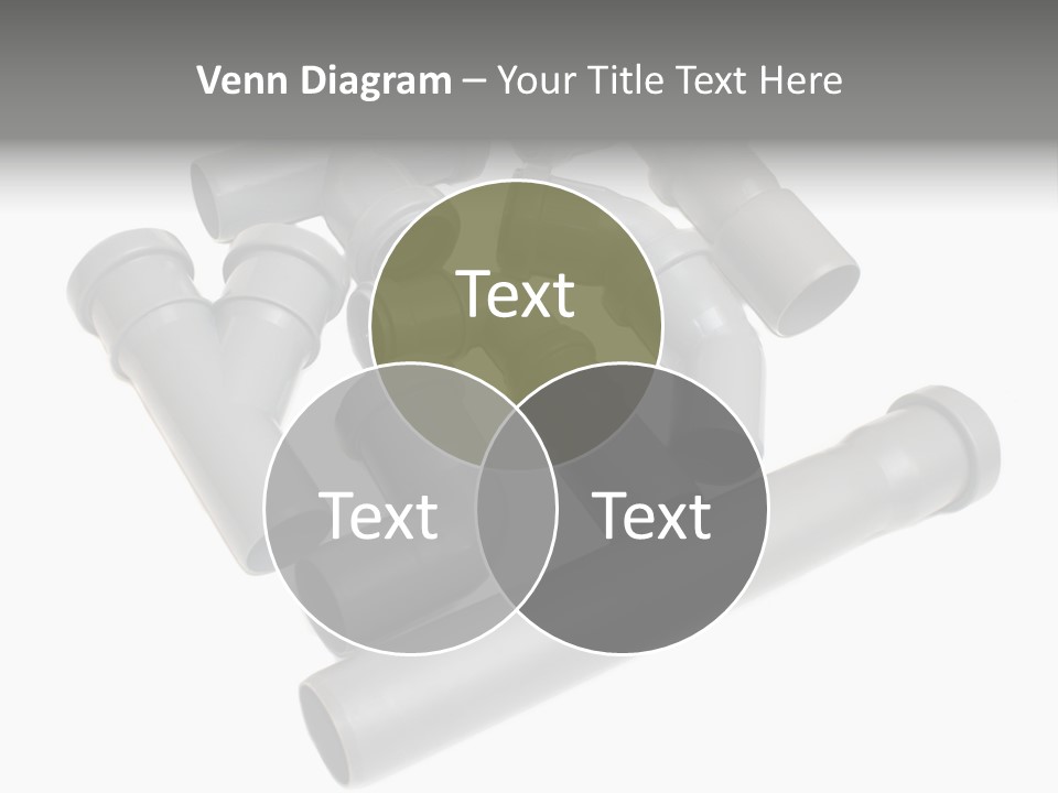 A Group Of Gray Pipes On A White Background PowerPoint Template