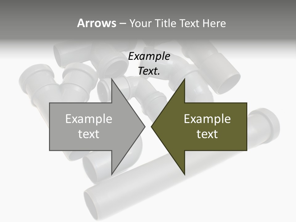 A Group Of Gray Pipes On A White Background PowerPoint Template