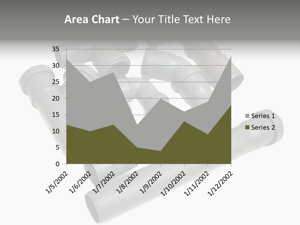 A Group Of Gray Pipes On A White Background PowerPoint Template