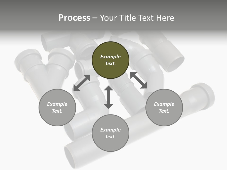 A Group Of Gray Pipes On A White Background PowerPoint Template