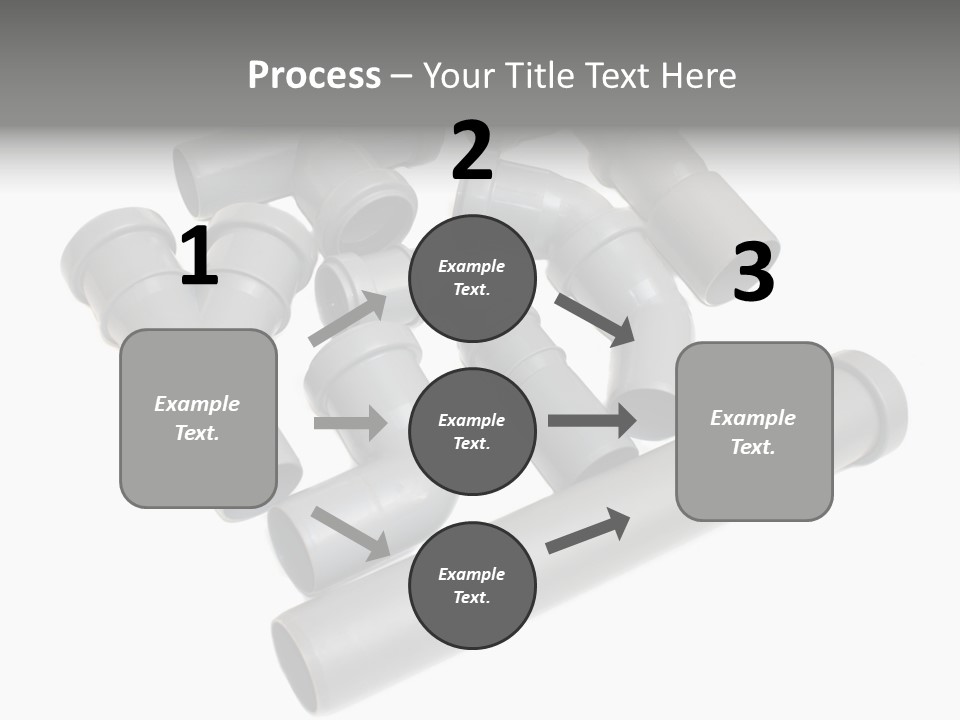 A Group Of Gray Pipes On A White Background PowerPoint Template