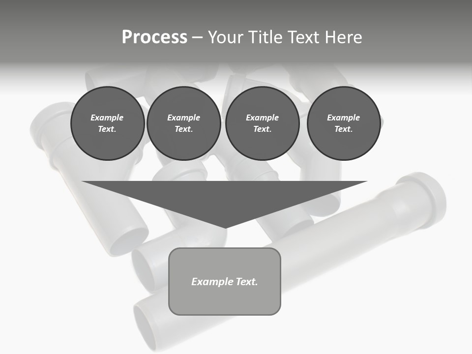A Group Of Gray Pipes On A White Background PowerPoint Template