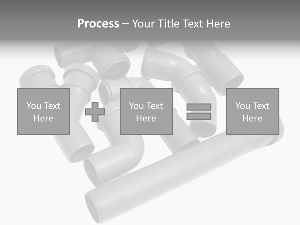 A Group Of Gray Pipes On A White Background PowerPoint Template