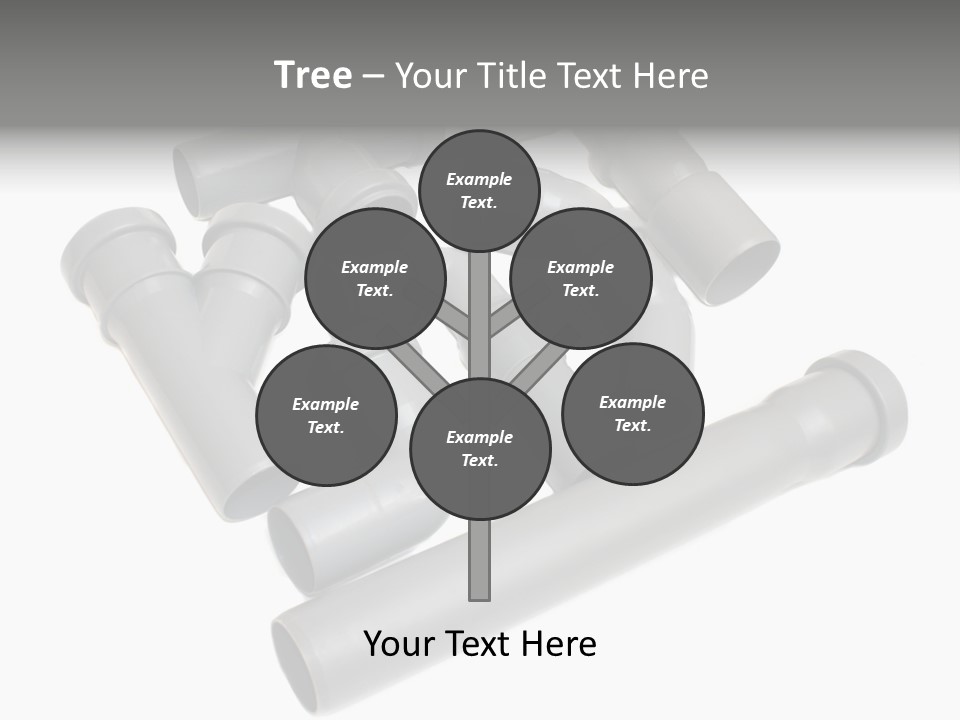 A Group Of Gray Pipes On A White Background PowerPoint Template