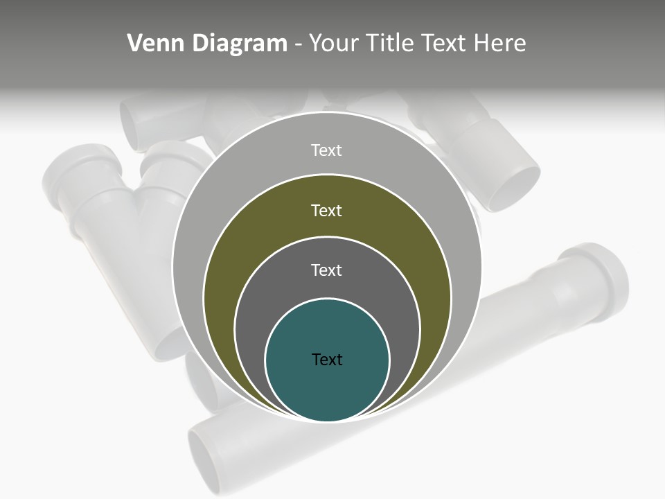 A Group Of Gray Pipes On A White Background PowerPoint Template