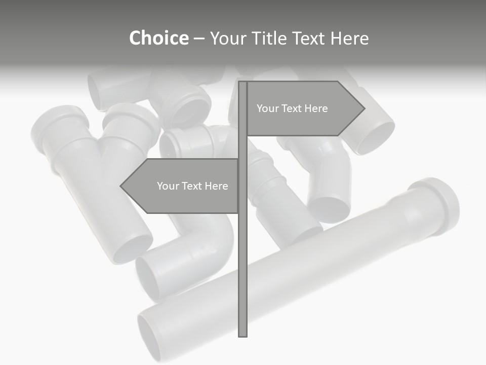 A Group Of Gray Pipes On A White Background PowerPoint Template