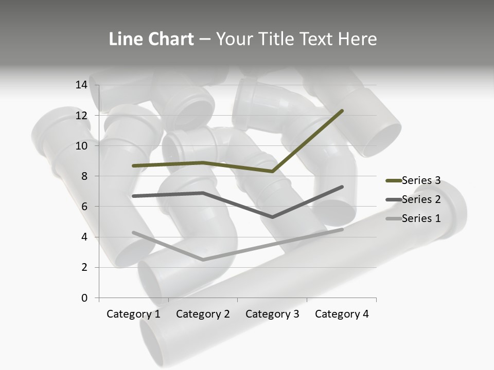 A Group Of Gray Pipes On A White Background PowerPoint Template