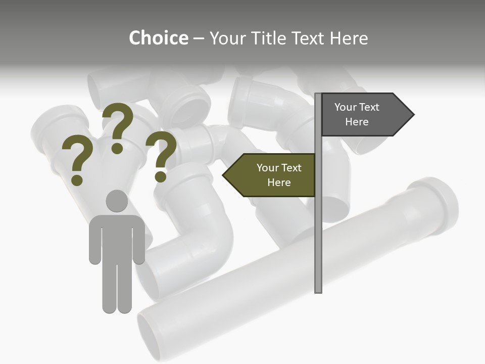 A Group Of Gray Pipes On A White Background PowerPoint Template