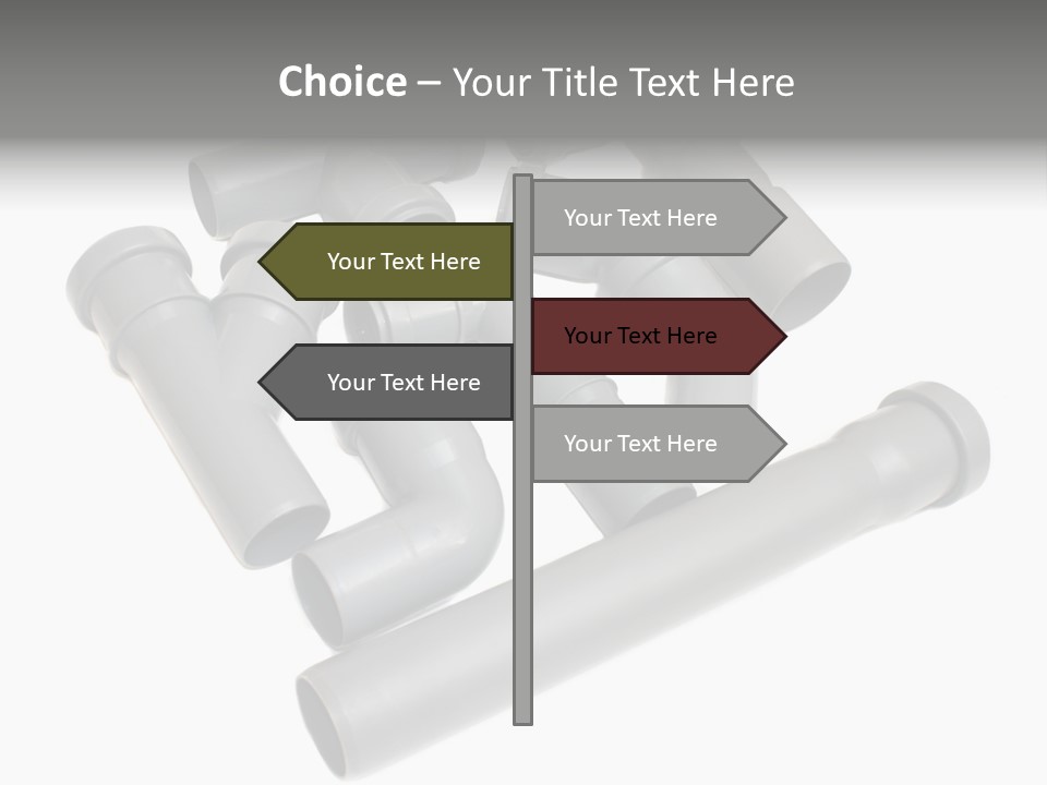 A Group Of Gray Pipes On A White Background PowerPoint Template