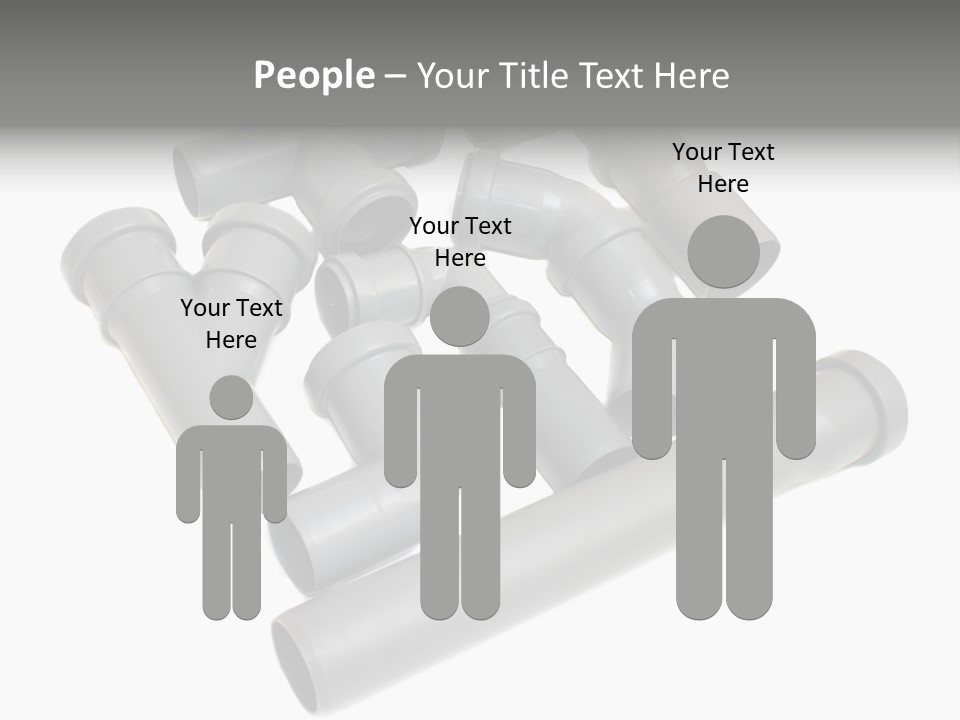 A Group Of Gray Pipes On A White Background PowerPoint Template