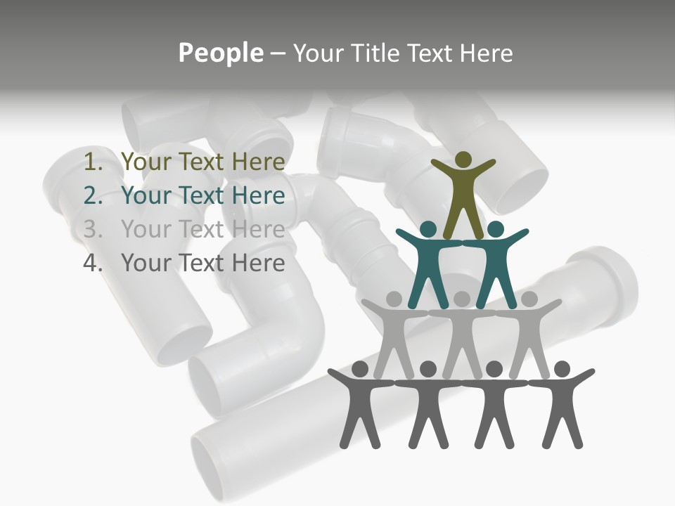 A Group Of Gray Pipes On A White Background PowerPoint Template