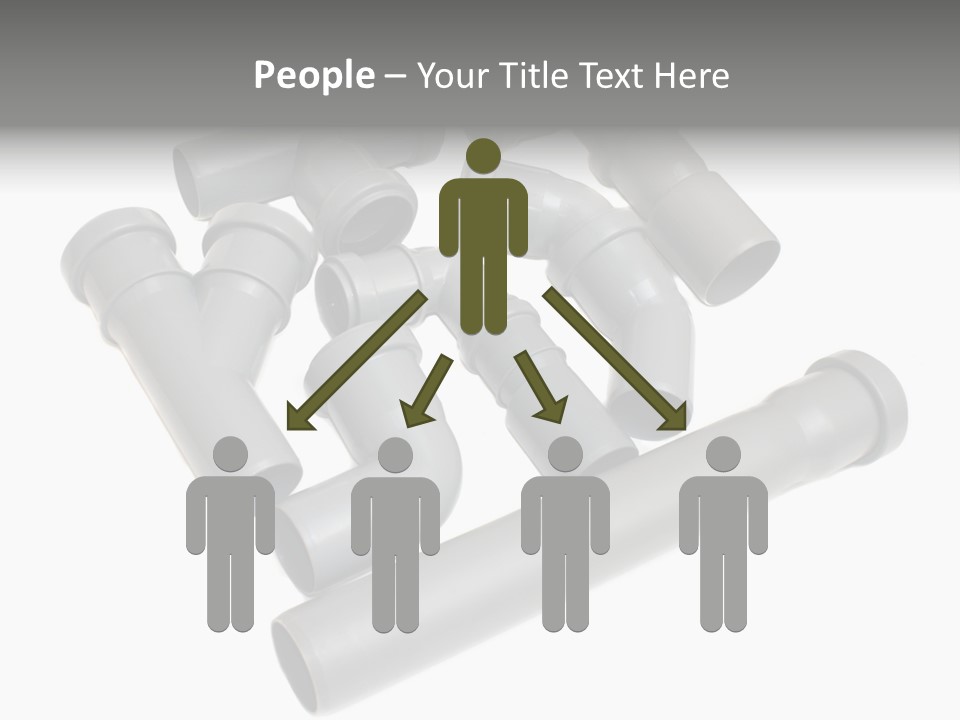 A Group Of Gray Pipes On A White Background PowerPoint Template